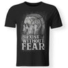 Viking, Norse, Gym t-shirt & apparel, Exist without fear, frontApparel[Heathen By Nature authentic Viking products]Premium Men T-ShirtBlackS