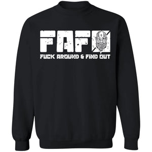 Viking, Norse, Gym t-shirt & apparel, Fafo, FrontApparel[Heathen By Nature authentic Viking products]Unisex Crewneck Pullover SweatshirtBlackS