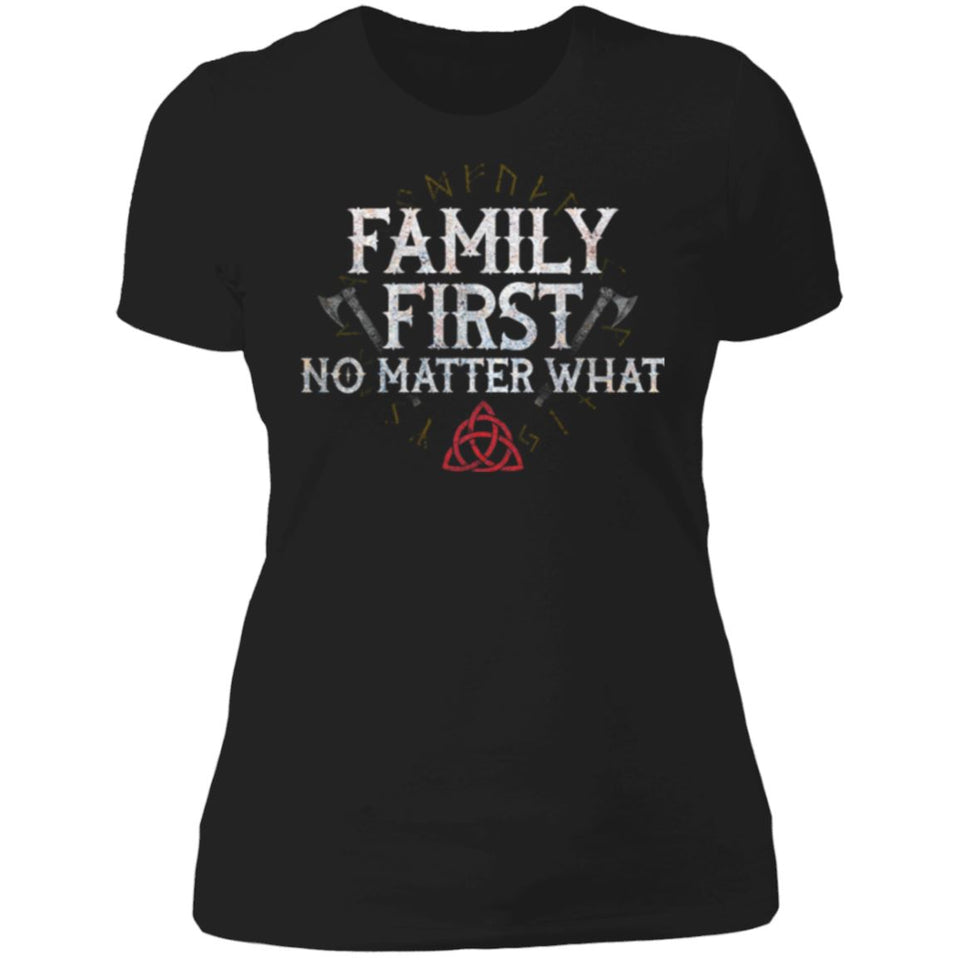 Viking, Norse, Gym t-shirt & apparel, Family, FrontApparel[Heathen By Nature authentic Viking products]Next Level Ladies' T-ShirtBlackX-Small