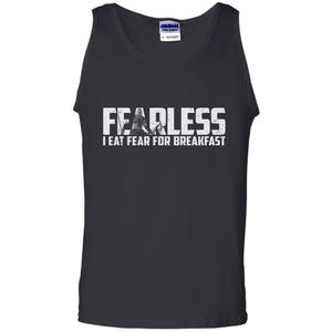 Viking, Norse, Gym t-shirt & apparel, Fearless I eat fear for breakfast, frontApparel[Heathen By Nature authentic Viking products]Cotton Tank TopBlackS