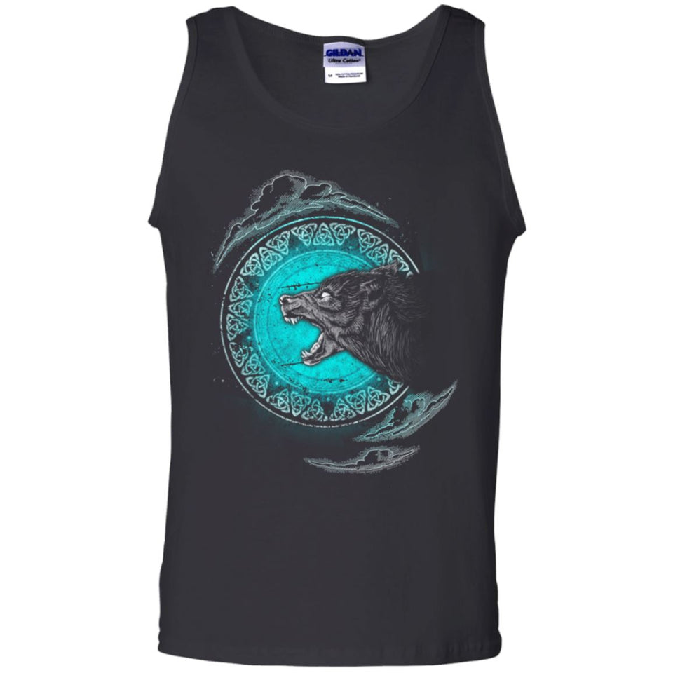 Viking, Norse, Gym t-shirt & apparel, Fenrir, FrontApparel[Heathen By Nature authentic Viking products]Cotton Tank TopBlackS
