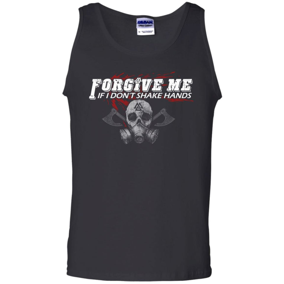 Viking, Norse, Gym t-shirt & apparel, Forgive me, FrontApparel[Heathen By Nature authentic Viking products]Cotton Tank TopBlackS