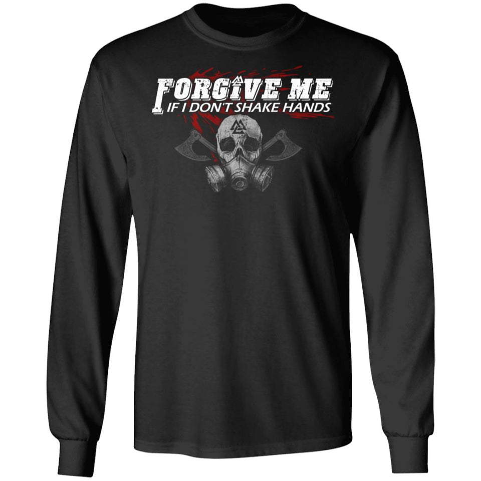 Viking, Norse, Gym t-shirt & apparel, Forgive me, FrontApparel[Heathen By Nature authentic Viking products]Long-Sleeve Ultra Cotton T-ShirtBlackS