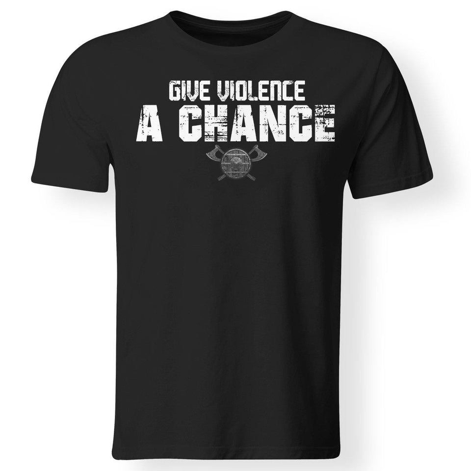 Viking, Norse, Gym t-shirt & apparel, Give violence a chance, FrontApparel[Heathen By Nature authentic Viking products]Gildan Premium Men T-ShirtBlack5XL