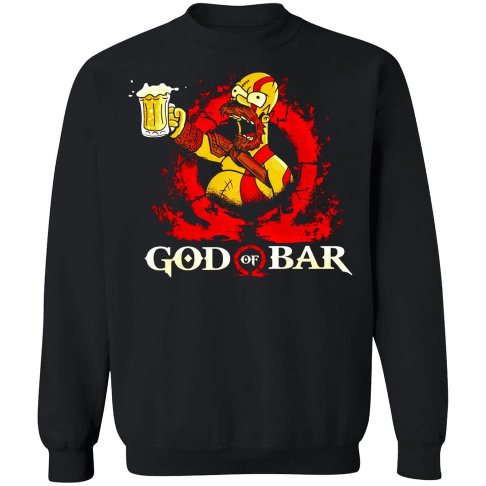 Viking, Norse, Gym t-shirt & apparel, God of bar, FrontApparel[Heathen By Nature authentic Viking products]Unisex Crewneck Pullover SweatshirtBlackS