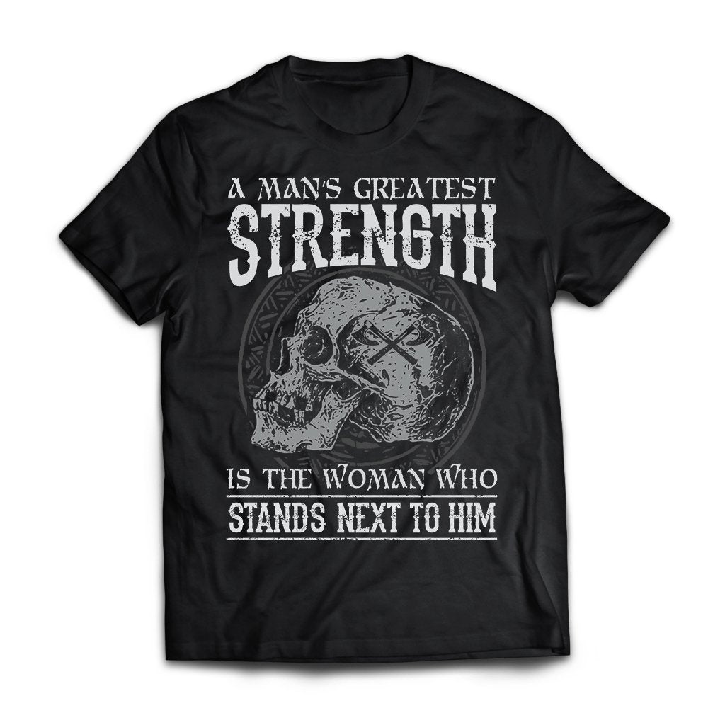 Viking, Norse, Gym t-shirt & apparel, Greatest strength, woman, FrontApparel[Heathen By Nature authentic Viking products]Next Level Premium Short Sleeve T-ShirtBlackX-Small
