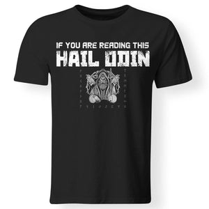 Viking, Norse, Gym t-shirt & apparel, Hail Odin, FrontApparel[Heathen By Nature authentic Viking products]Gildan Premium Men T-ShirtBlack5XL