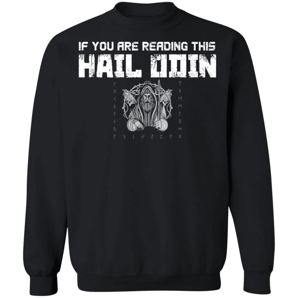 Viking, Norse, Gym t-shirt & apparel, Hail Odin, FrontApparel[Heathen By Nature authentic Viking products]Unisex Crewneck Pullover SweatshirtBlackS