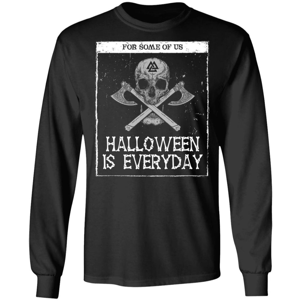 Viking, Norse, Gym t-shirt & apparel, Halloween is everyday, FrontApparel[Heathen By Nature authentic Viking products]Long-Sleeve Ultra Cotton T-ShirtBlackS