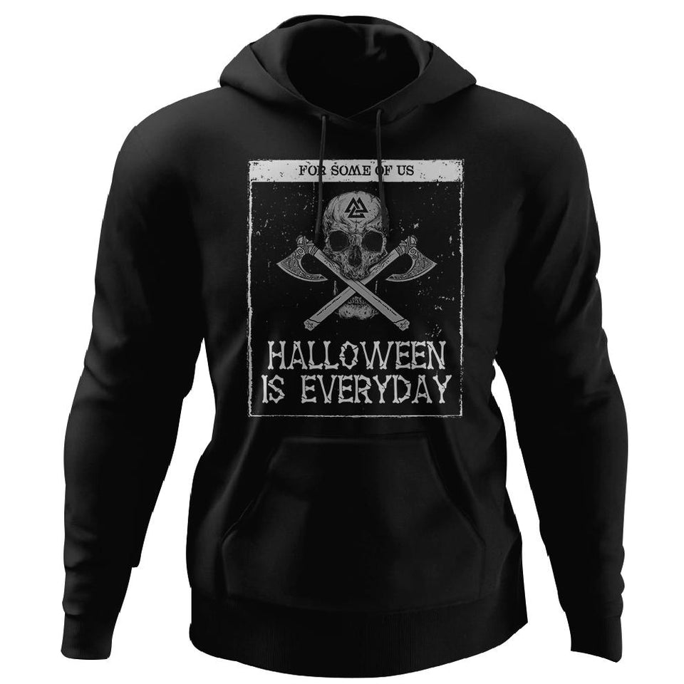 Viking, Norse, Gym t-shirt & apparel, Halloween is everyday, FrontApparel[Heathen By Nature authentic Viking products]Unisex Pullover HoodieBlackS