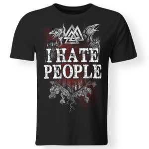 Viking, Norse, Gym t-shirt & apparel, Hate People, FrontApparel[Heathen By Nature authentic Viking products]Premium Men T-ShirtBlackS