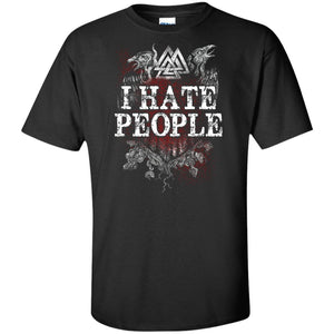 Viking, Norse, Gym t-shirt & apparel, Hate People, FrontApparel[Heathen By Nature authentic Viking products]Tall Ultra Cotton T-ShirtBlackXLT