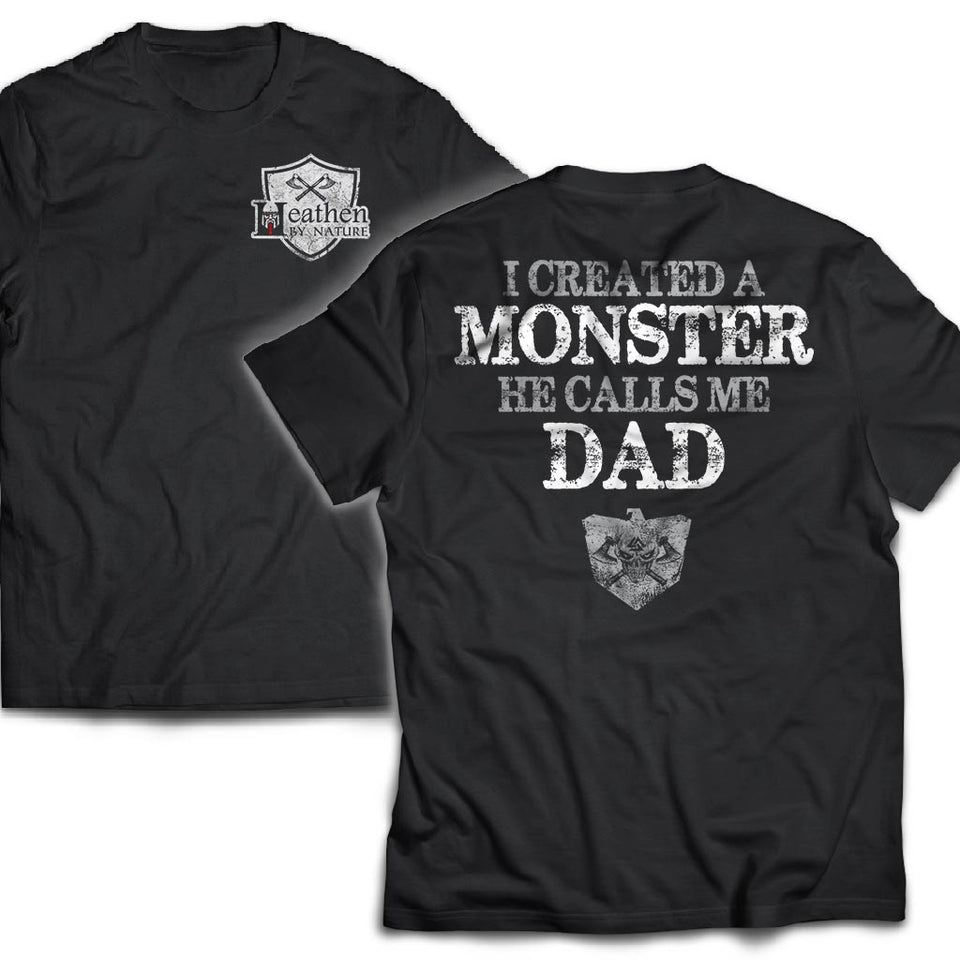Viking, Norse, Gym t-shirt & apparel, He calls me Dad, Double sidedApparel[Heathen By Nature authentic Viking products]Next Level Premium Short Sleeve T-ShirtBlackX-Small