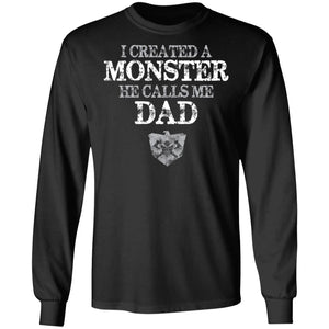 Viking, Norse, Gym t-shirt & apparel, He calls me DAD, FrontApparel[Heathen By Nature authentic Viking products]Long-Sleeve Ultra Cotton T-ShirtBlackS