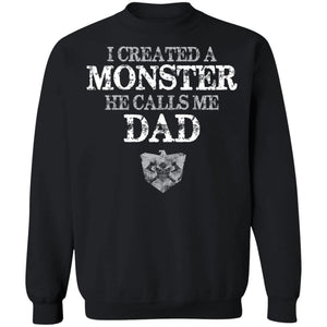 Viking, Norse, Gym t-shirt & apparel, He calls me DAD, FrontApparel[Heathen By Nature authentic Viking products]Unisex Crewneck Pullover SweatshirtBlackS