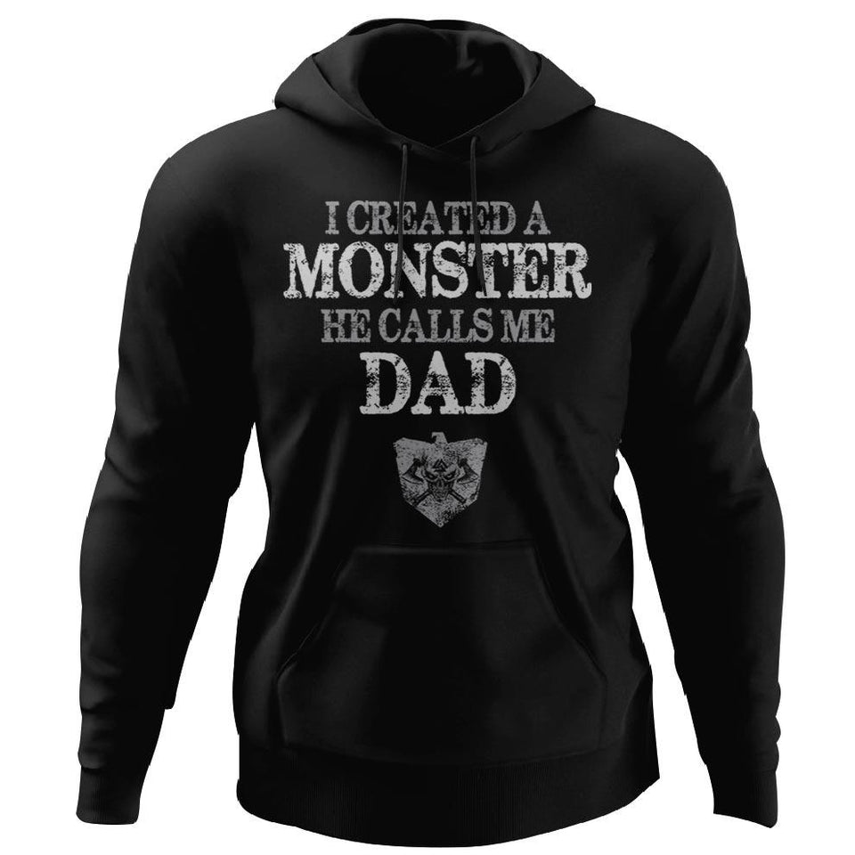 Viking, Norse, Gym t-shirt & apparel, He calls me DAD, FrontApparel[Heathen By Nature authentic Viking products]Unisex Pullover HoodieBlackS