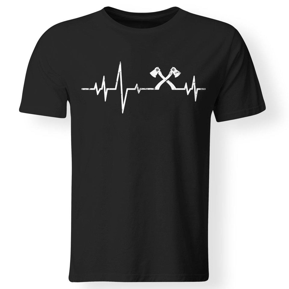 Viking, Norse, Gym t-shirt & apparel, Heartbeat, FrontApparel[Heathen By Nature authentic Viking products]Gildan Premium Men T-ShirtBlack5XL