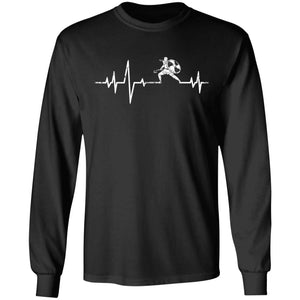 Viking, Norse, Gym t-shirt & apparel, Heartbeat, FrontApparel[Heathen By Nature authentic Viking products]Long-Sleeve Ultra Cotton T-ShirtBlackS