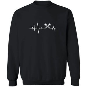 Viking, Norse, Gym t-shirt & apparel, Heartbeat, FrontApparel[Heathen By Nature authentic Viking products]Unisex Crewneck Pullover SweatshirtBlackS