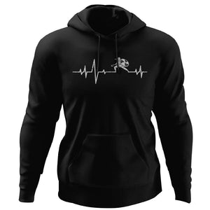 Viking, Norse, Gym t-shirt & apparel, Heartbeat, FrontApparel[Heathen By Nature authentic Viking products]Unisex Pullover HoodieBlackS