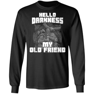Viking, Norse, Gym t-shirt & apparel, Hello darkness, FrontApparel[Heathen By Nature authentic Viking products]Long-Sleeve Ultra Cotton T-ShirtBlackS