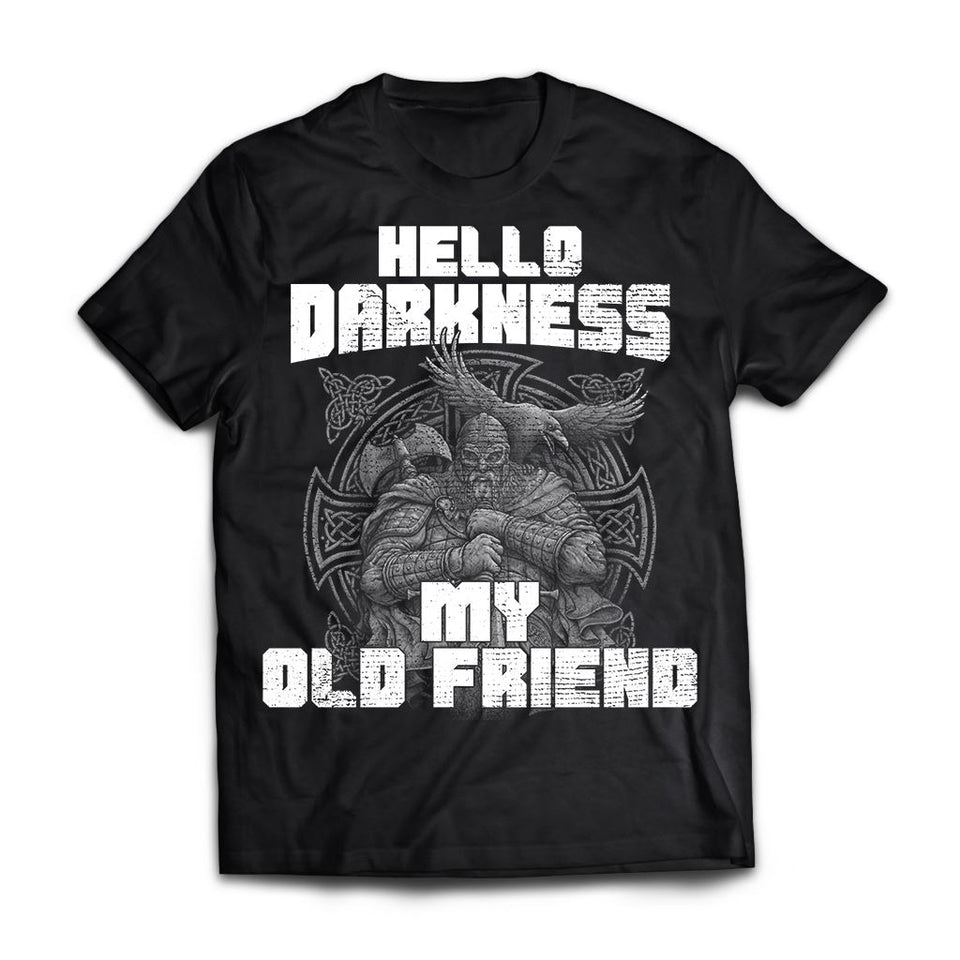 Viking, Norse, Gym t-shirt & apparel, Hello darkness, FrontApparel[Heathen By Nature authentic Viking products]Premium Short Sleeve T-ShirtBlackX-Small