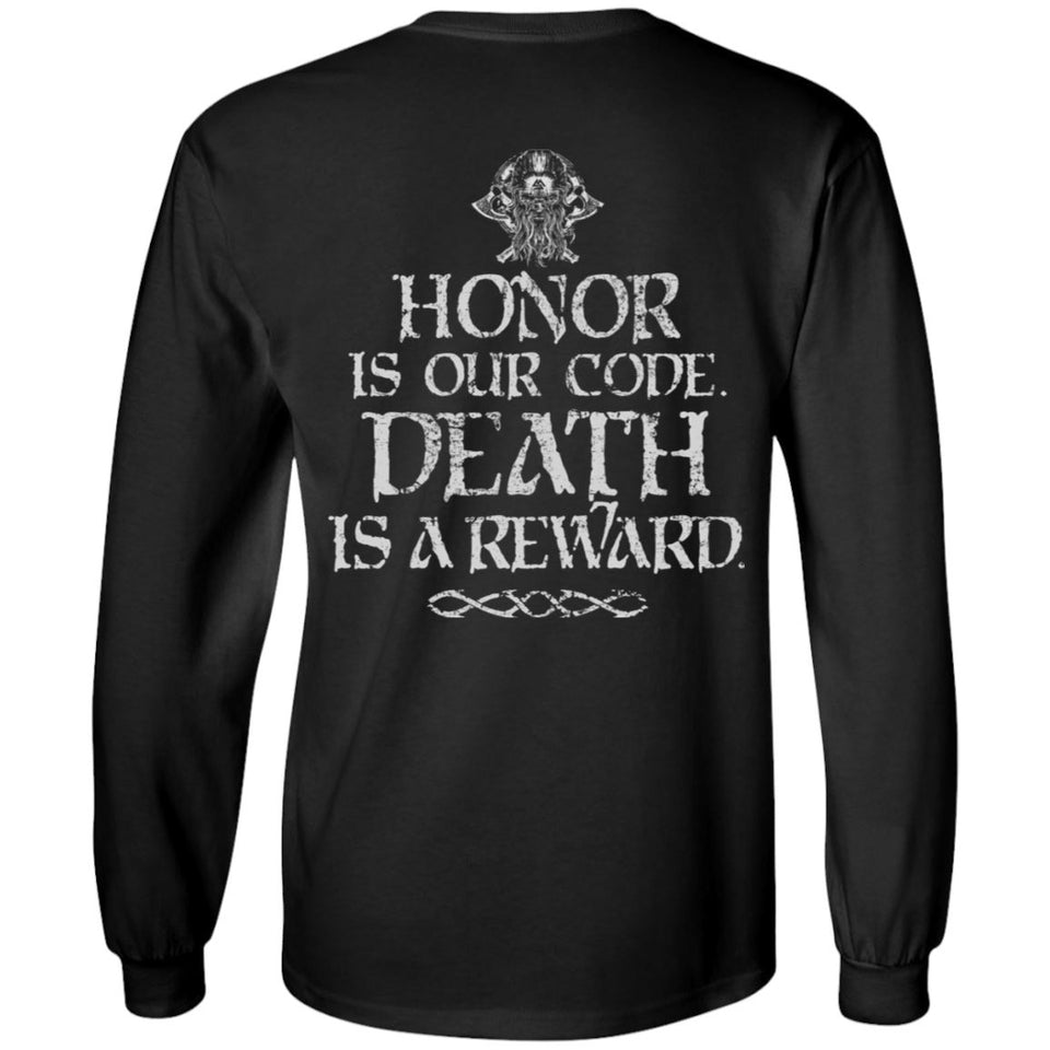 Viking, Norse, Gym t-shirt & apparel, honor, reward, backApparel[Heathen By Nature authentic Viking products]Long-Sleeve Ultra Cotton T-ShirtBlackS