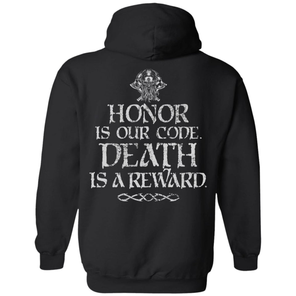 Viking, Norse, Gym t-shirt & apparel, honor, reward, backApparel[Heathen By Nature authentic Viking products]Unisex Pullover HoodieBlackS
