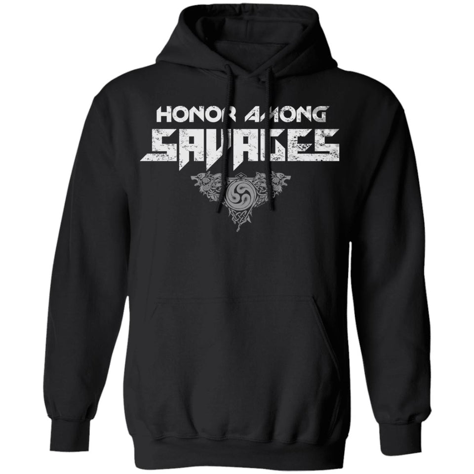 Viking, Norse, Gym t-shirt & apparel, honor, savages, frontApparel[Heathen By Nature authentic Viking products]Unisex Pullover HoodieBlackS