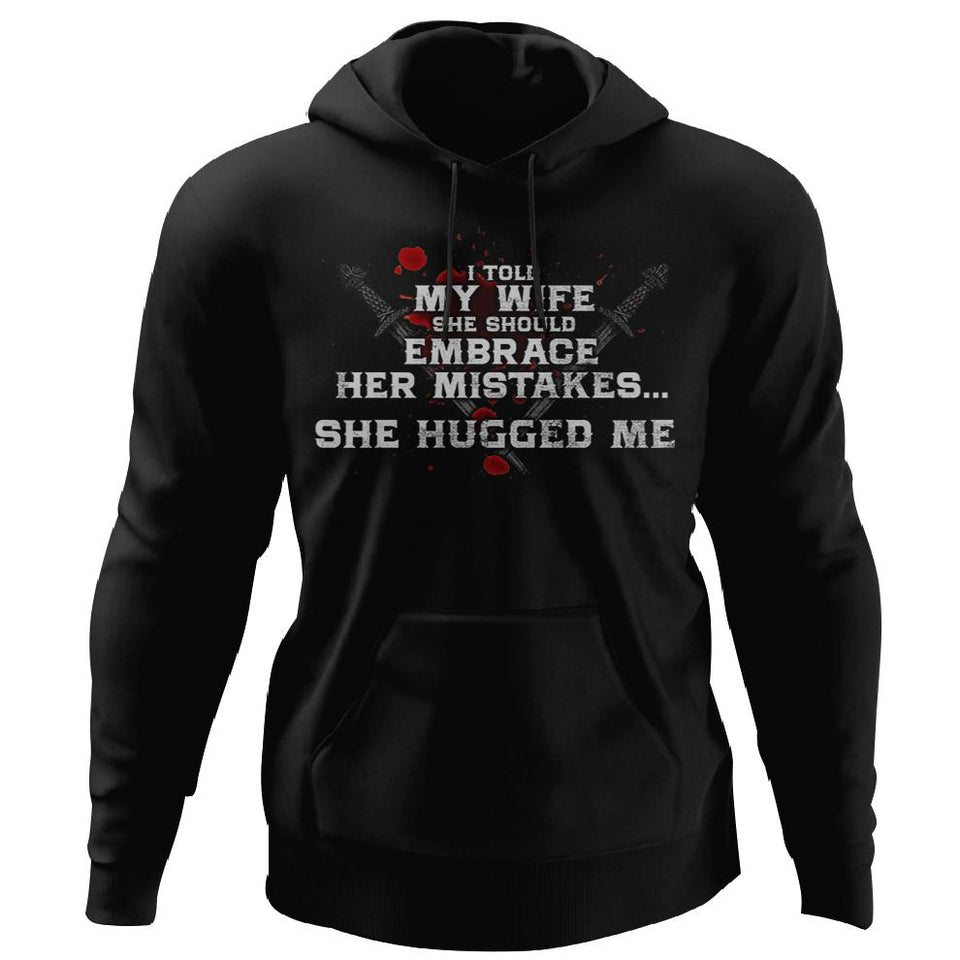 Viking, Norse, Gym t-shirt & apparel, Hugged Me, FrontApparel[Heathen By Nature authentic Viking products]Unisex Pullover HoodieBlackS