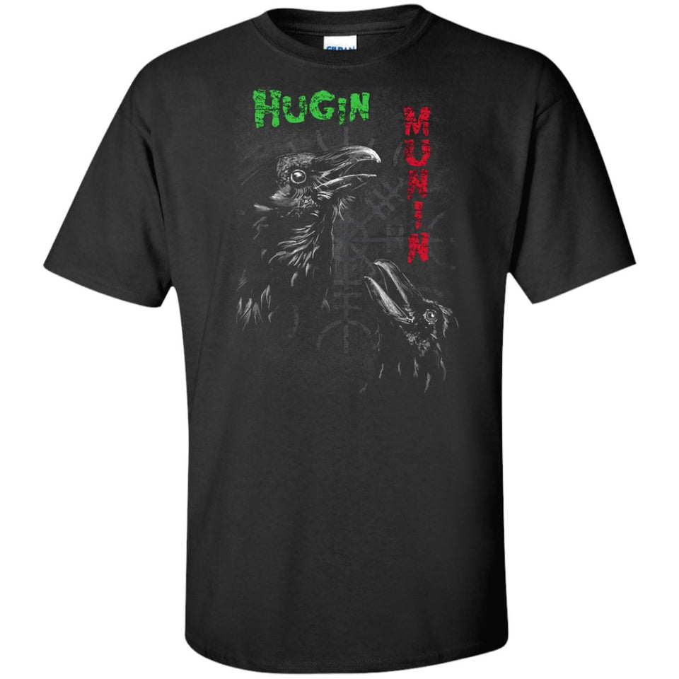 Viking, Norse, Gym t-shirt & apparel, Hugin Munin, frontApparel[Heathen By Nature authentic Viking products]Tall Ultra Cotton T-ShirtBlackXLT