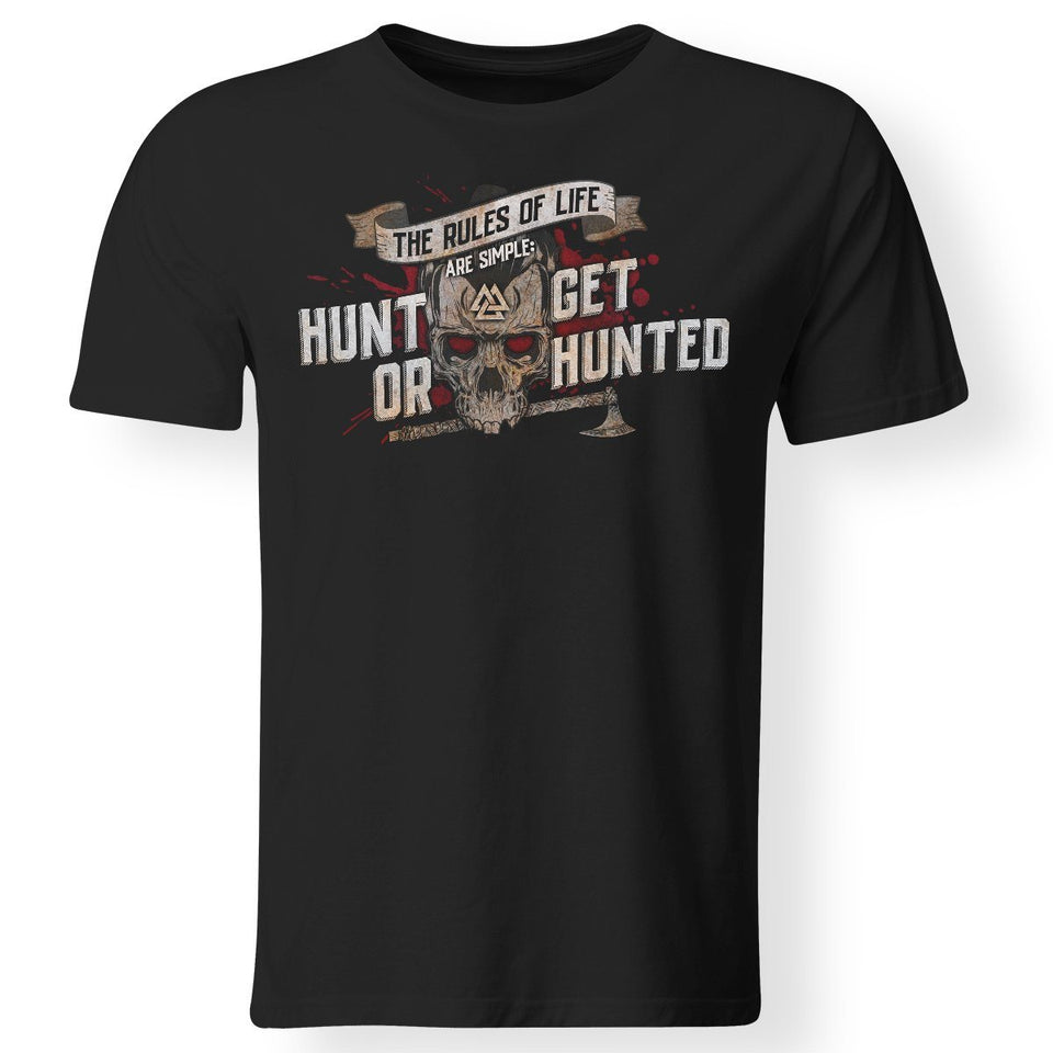 Viking, Norse, Gym t-shirt & apparel, Hunt or Get Hunted, FrontApparel[Heathen By Nature authentic Viking products]Gildan Premium Men T-ShirtBlack5XL