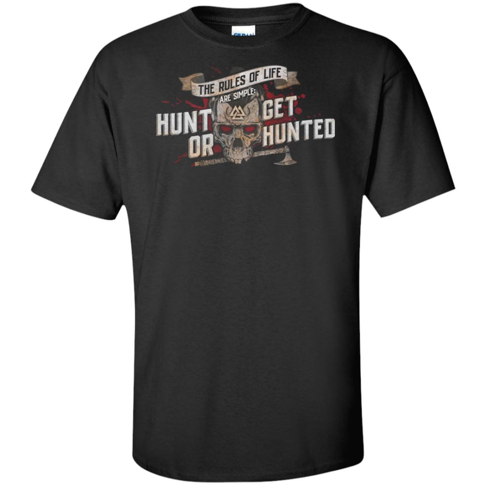 Viking, Norse, Gym t-shirt & apparel, Hunt or Get Hunted, FrontApparel[Heathen By Nature authentic Viking products]Tall Ultra Cotton T-ShirtBlackXLT