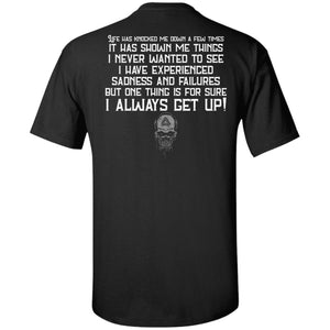 Viking, Norse, Gym t-shirt & apparel, I always get up, BackApparel[Heathen By Nature authentic Viking products]Tall Ultra Cotton T-ShirtBlackXLT