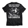 Viking, Norse, Gym t-shirt & apparel, I am a monster, BackApparel[Heathen By Nature authentic Viking products]Premium Short Sleeve T-ShirtBlackX-Small