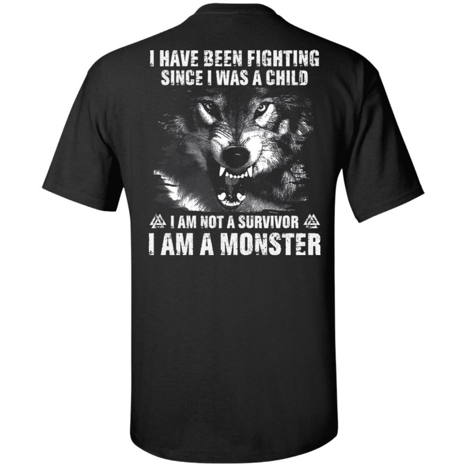 Viking, Norse, Gym t-shirt & apparel, I am a monster, BackApparel[Heathen By Nature authentic Viking products]Tall Ultra Cotton T-ShirtBlackXLT