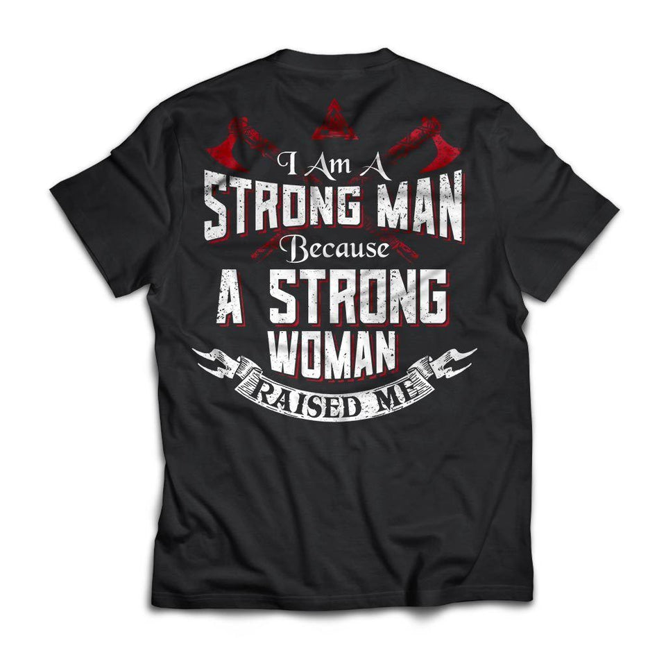 Viking, Norse, Gym t-shirt & apparel, I am a strong man, BackApparel[Heathen By Nature authentic Viking products]Next Level Premium Short Sleeve T-ShirtBlackX-Small