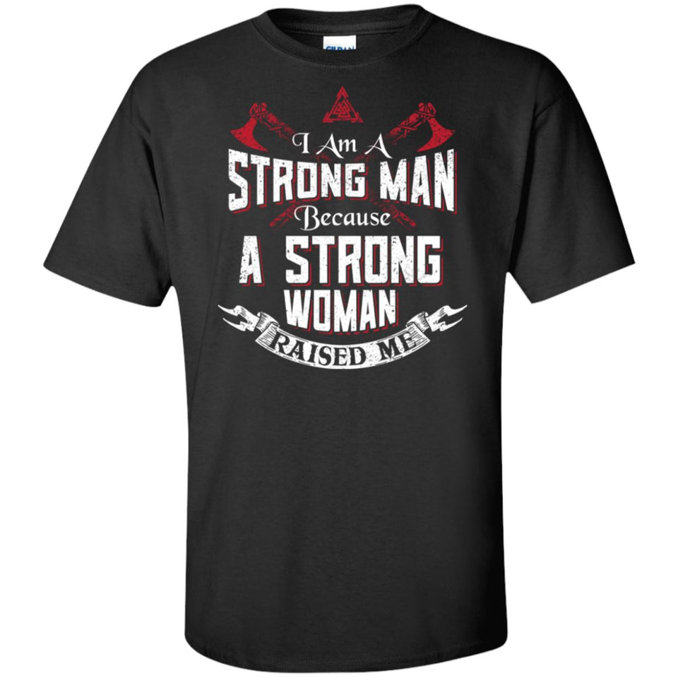 Viking, Norse, Gym t-shirt & apparel, I am a strong man, FrontApparel[Heathen By Nature authentic Viking products]Tall Ultra Cotton T-ShirtBlackXLT