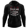 Viking, Norse, Gym t-shirt & apparel, I am a strong man, FrontApparel[Heathen By Nature authentic Viking products]Unisex Pullover HoodieBlackS