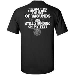 Viking, Norse, Gym t-shirt & apparel, I am full of wounds, BackApparel[Heathen By Nature authentic Viking products]Tall Ultra Cotton T-ShirtBlackXLT