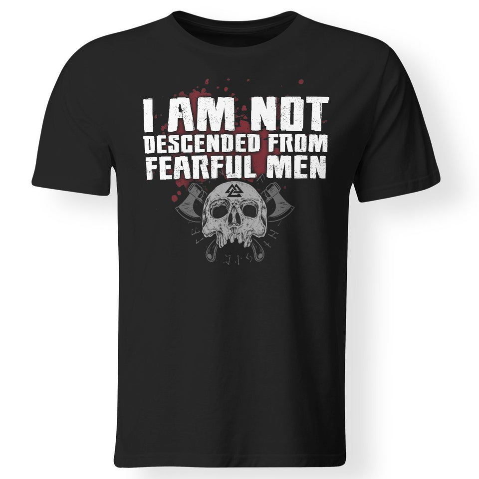 Viking, Norse, Gym t-shirt & apparel, I am not descended from fearful men, FrontApparel[Heathen By Nature authentic Viking products]Gildan Premium Men T-ShirtBlack5XL