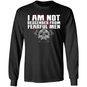 Viking, Norse, Gym t-shirt & apparel, I am not descended from fearful men, FrontApparel[Heathen By Nature authentic Viking products]Long-Sleeve Ultra Cotton T-ShirtBlackS