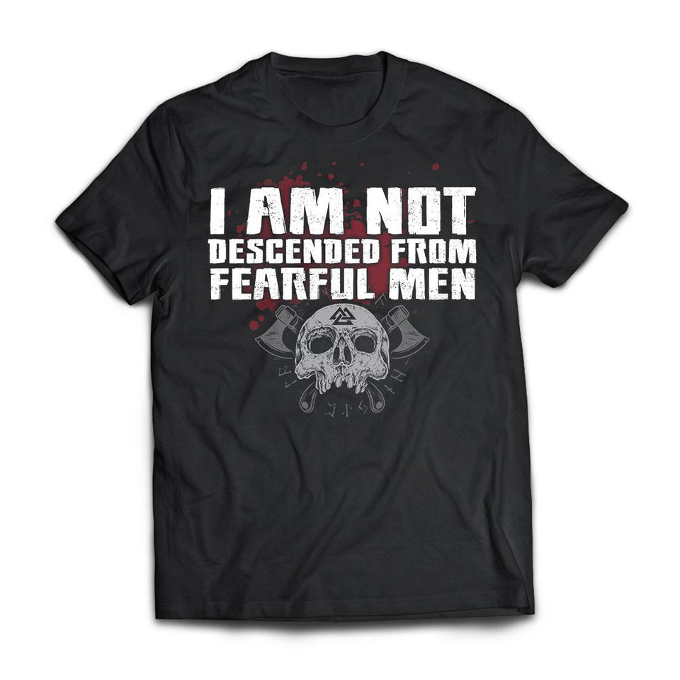 Viking, Norse, Gym t-shirt & apparel, I am not descended from fearful men, FrontApparel[Heathen By Nature authentic Viking products]Next Level Premium Short Sleeve T-ShirtBlackX-Small