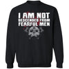 Viking, Norse, Gym t-shirt & apparel, I am not descended from fearful men, FrontApparel[Heathen By Nature authentic Viking products]Unisex Crewneck Pullover SweatshirtBlackS