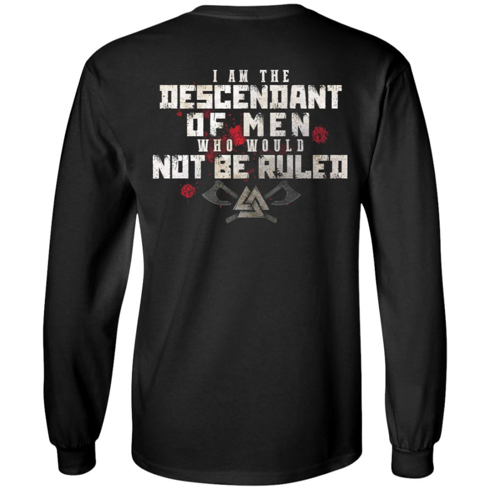 Viking, Norse, Gym t-shirt & apparel, I am the descendant, BackApparel[Heathen By Nature authentic Viking products]Long-Sleeve Ultra Cotton T-ShirtBlackS