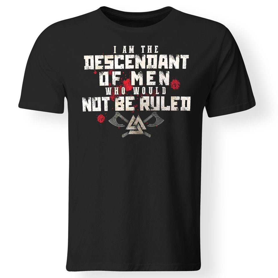 Viking, Norse, Gym t-shirt & apparel, I Am The Descendant, FrontApparel[Heathen By Nature authentic Viking products]Gildan Premium Men T-ShirtBlack5XL