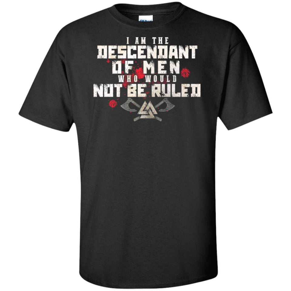 Viking, Norse, Gym t-shirt & apparel, I Am The Descendant, FrontApparel[Heathen By Nature authentic Viking products]Tall Ultra Cotton T-ShirtBlackXLT