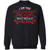 Viking, Norse, Gym t-shirt & apparel, I am the descendant of men, frontApparel[Heathen By Nature authentic Viking products]Unisex Crewneck Pullover SweatshirtBlackS