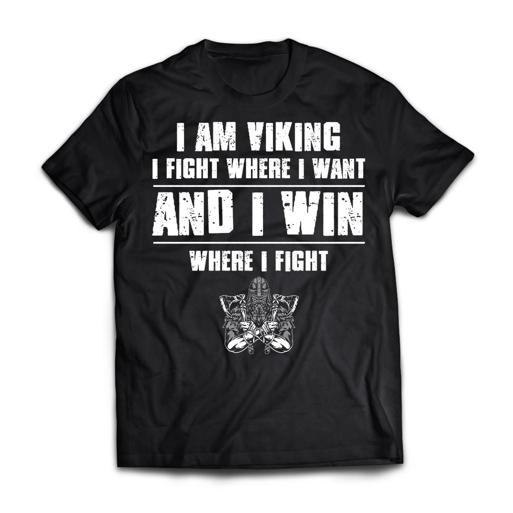 Viking, Norse, Gym t-shirt & apparel, I am Viking, FrontApparel[Heathen By Nature authentic Viking products]Premium Short Sleeve T-ShirtBlackX-Small