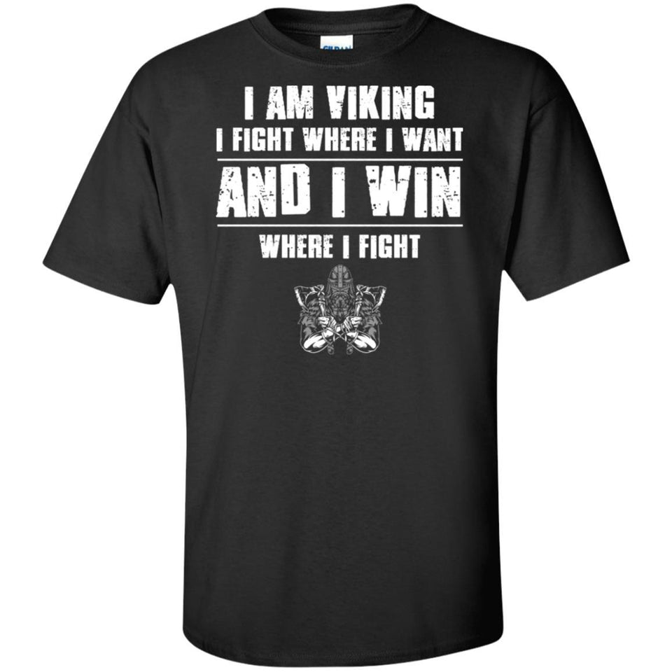 Viking, Norse, Gym t-shirt & apparel, I am Viking, FrontApparel[Heathen By Nature authentic Viking products]Tall Ultra Cotton T-ShirtBlackXLT